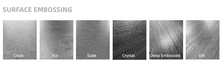 Surface embossing textures for flooring programs.